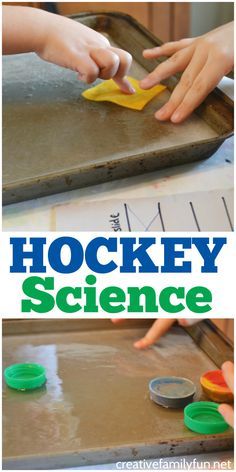 kids are playing with the hockey science experiment