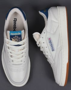 Reebok Outfit, Reebok Retro, Blue Reebok, Reebok Club C 85, Retro Trainers, Sneaker Outfits, Sneaker Trend, Club C 85, Dr Shoes