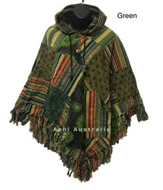 Cotton Patch Ponchos have been a stable part of festival life for many years. They offer great warmth, are very comfortable. Short Brushed cotton poncho featuring front pocket, hood, one wooden button and Handmade in Nepal 🇳🇵    Features:- Free size Front pocket  Easy to wear  100% cotton made in Nepal  Hand wash only  Measurement (Approx) Chest - 104cm Length- 80cm (long) Feedback: If for any reason you are not satisfied with your purchase please contact me before leaving negative or neutral feedback - I will do my best to rectify the situation. Thanks  Achi Australia Hippie Men Gifts, Luxury Sherwani With Traditional Patterns For Navratri, Wool Blanket Anorak, Indian Blanket Poncho, Navratri Dress For Man, Traditional Cotton Poncho For Fall, Casual Multicolor Cotton Poncho, Casual One Size Poncho For Festivals, Casual Brown Poncho For Festival