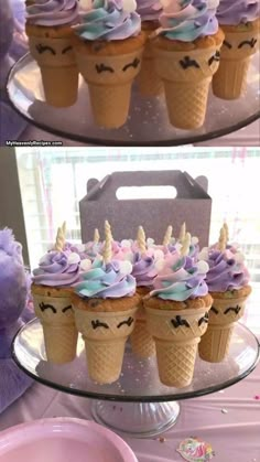 an image of cupcakes with unicorn toppings on them