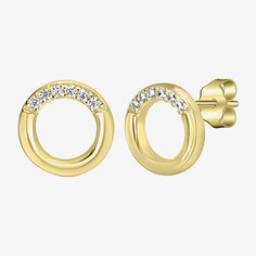 Included: 1 Pair of EarringsEarring Back: PostShape: CircleStone Cut: RoundStone Millimeter Measurement: .9 Mm WidthMetal Color: Gold ToneEarring Length: 7mmEarring Width: 7mmCare: Wipe CleanStone Type: 10 Cubic ZirconiaEarrings Type: Post EarringsEarrings Style: Stud EarringsMetal: 14k Gold Over BrassCountry of Origin: Imported Gold Diamond Earrings With Halo Design In Sterling Silver, Gold Diamond Halo Earrings In Sterling Silver, Classic Gold Plated Round Diamond Earrings, Tarnish Resistant Round Earrings For Anniversary, Yellow Gold Circle Earrings For Anniversary, Round Anniversary Earrings, Tarnish Resistant, Anniversary Earrings Tarnish Resistant, Yellow Gold Circular Anniversary Earrings, Anniversary Tarnish Resistant Round Earrings