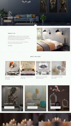 an image of a web page with many different things on it, including candles and pictures