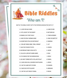 Bible Games, Bible Riddles, Bible Who Am I Riddles, Sunday School Games, Bible Games for Kids, Bible Retreat Games, Bible Study Games - Etsy Australia Bible Who Am I Game, Jw Party Games, Bible Riddles With Answers, Books Of The Bible Games, Bible Study Games, Jw Games, Bible Quiz Games, Jesus Games, Bible Games For Kids