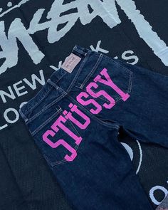 Jeans Print Design, Stussy Jeans, Denim Diy Clothes, Diy Clothes Design, Guys Clothing Styles, Denim Diy, Really Cute Outfits, Girly Fashion, 2000s Fashion