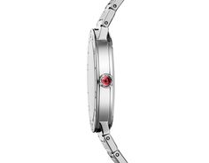 BVLGARI BVLGARI Lady Watch With Stainless Steel Case And Bracelet, Stainless Steel Bezel Engraved With Double Logo And Silvered Sunray Dial. Water-resistant Up To 30 Metres. Bvlgari Watch, Bulgari Watch, Lady Watch, Ancient Roman Coins, Stainless Bracelet, Roman Coins, Diamond Quartz, Women's Watch, Diamond Watch