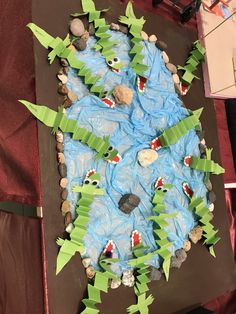 a cake made to look like trees and rocks