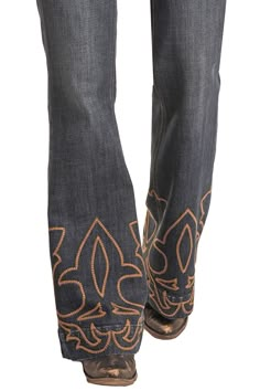 Introducing the Panhandle Slim® Women's Rock & Roll Dark Wash Embroidered Hem Denim Jeans! Crafted with a relaxed fit, mid rise, and 22.25" leg opening, these jeans offer maximum style and comfort. Boasting a dark wash and western embroidered flare, these jeans are made from a durable 98% cotton, 2% spandex blend. Elevate your wardrobe with these stylish jeans. Dark Wash Relaxed fit Mid Rise Leg Opening 22.25" Western Embroidered Flare 98% Cotton, 2% Spandex Western Stitch Pants, Dark Western Outfits, Rock Jeans, Western Clothes, Embroidered Hem, Western Clothing, Western Jeans, Stylish Jeans, Jeans Dark Wash