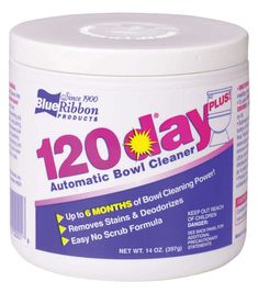 a canister of 120 - day automatic bowl cleaner