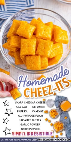 the recipe for homemade cheez it's is shown