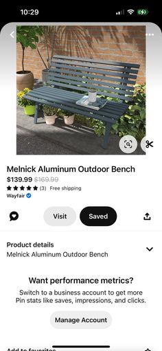 an image of a bench on the app