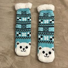 Pre-Owned. Never Used Before. Great Condition! Comfortable Blue Winter Socks, Cheap Cozy Blue Socks, Blue Cozy Comfortable Socks, Fun Cotton Winter Socks, Winter Novelty Cotton Socks, Cozy Socks, No Brand, Other Woman, Blue White