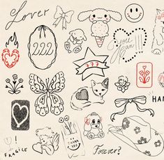 an image of various doodles on paper