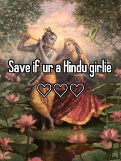 two people standing next to each other with the words save if ur a hindu girl