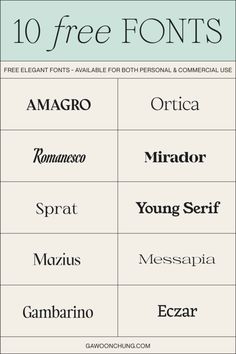 10 Free Elegant Fonts вЂ” Gawoon Chung Free Figma Fonts, Best Free Fonts For Commercial Use, Free Fonts Website, Elegant Free Fonts, Free Fonts Commercial Use, Business Fonts Logos, Free For Commercial Use Fonts, Free Font Commercial Use, Graphic Design Fonts Free