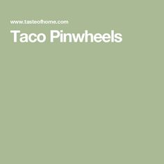 the taco pinwheels logo on a green background