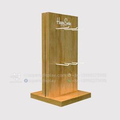 a wooden trophy with the words happy birthday written on it's front and sides