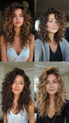 Hairstyles for Oval Faces - Hairstyles Laura Outfits, Hairstyles For Oval Faces, Long Layered Curly Hair, 15 Hairstyles, Curly Haircut, Natural Curly Hair Cuts, Highlights Curly Hair, Dark Brunette Hair