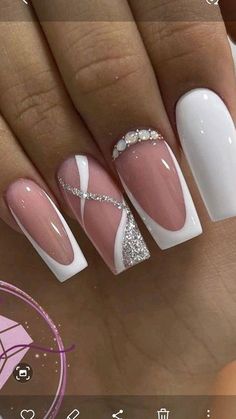 Unghie Sfumate, Fancy Nails Designs, Stylish Nails Designs, Girly Acrylic Nails, Work Nails, Dope Nail Designs, French Acrylic Nails, Short Acrylic Nails Designs