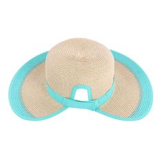 Keep your face protected and your hair up with this classic sun hat with a ponytail opening. The hat features a detachable interior sweatband, a 4-inch crown, and a 4-inch turned-down brim to keep you cool and comfortable in the hottest of weather. The classic solid band and trim detail allow this hat to match any outfit and will always be in style! Made of 80% Paper, 20% Polyester Adjustable Curved Brim Hat For Sunbathing, Adjustable Short Brim Hat For Sunbathing, Adjustable Short Brim Hat For Pool, Adjustable Wide Brim Bucket Hat For Pool, Adjustable Hats With Uv Protection For Pool, Blue Straw Hat With Curved Brim For Pool, Uv Protection Hat For Pool, One Size Fits Most, Uv Protection Hat For Pool, Upf 50+ Hats For Pool