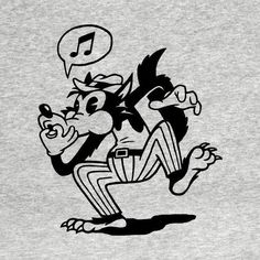 a black and white drawing of a monkey holding a cell phone in his hand with music notes above it