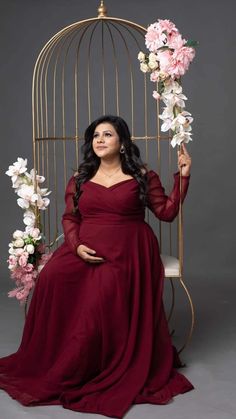 "Plus size Maternity flying dresses and long train gowns are in trend and ideal for your special occasion like engagement, birthday, prewedding, proposal, maternity, milestone, beach vacation, baby shower, model or fashion photoshoot!  FABRIC DESCRIPTION : GEORGETTE FABRIC This flowy long train dress is made of premium georgette. The super light georgette fabric naturally catches the wind and flows freely making it ideal for photoshoot or for similar occassions. SPECIAL NOTE : If you want to increase the train length , you can select \" custom size \" in size drop down option and get in touch with us for further details, currently the gown has a 75 inches from waistline length with extra volume of fabric in skirt, please get in touch with us. Please note there will be additonal charges for Maternity Photography Poses In Gown, Pink Maternity Dress Photoshoot, Maternity Shoot Dresses Gowns, Chiffon Maternity Dress For Wedding, Chiffon Maxi Maternity Dress For Wedding, Elegant Maternity Dress In Chiffon, Fitted Chiffon Maternity Dress For Wedding, Elegant Chiffon Maternity Dress For Wedding, Maternity Dresses With Sweep Train