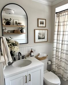 Shiplap Bathroom Wall, Shiplap Bathroom, Bathroom Inspiration Decor, Upstairs Bathrooms, Bathroom Wallpaper, Ship Lap Walls, White Bathroom, Modern Bathroom Design, Bathroom Makeover