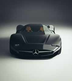 a black mercedes sports car on a white background