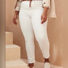 Nwt, Never Worn. White Curvy Mom Jean With Stretch. High Rise. Ripped Jeggings, American Eagle Mom Jeans, Distressed Mom Jeans, Ripped Mom Jeans, High Rise Mom Jeans, Mom Jean, Tapered Jeans, American Eagle Jeans, American Eagle Outfitters Jeans