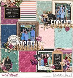 a scrapbook page with different pictures and words