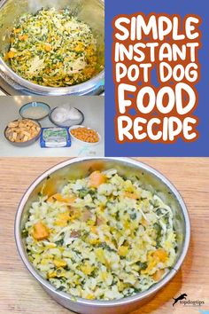 Simple Instant Pot Dog Food Recipe (Chicken & Rice); instapot recipes, instant pot recipe, homemade dog meal Instant Pot Dog Food Recipes Turkey, Fresh Dog Food Recipes For Small Dogs, Crockpot Dog Food Recipes Vet Approved, Homemade Dog Meals, Homemade Dog Food Crockpot, Human Grade Dog Food