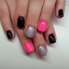 Notpolish Nails, Nails Grunge, Grunge Nails, Shellac Nails, Pink Sparkle, Pink Nail