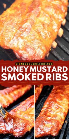 Learn how to make the best honey mustard smoked ribs, a perfect Valentine's Day food idea! Tender, juicy, and delicious, this main course idea will make any occasion special. Save this smoked honey mustard ribs recipe for later! Homemade Honey Mustard Sauce, Smoked Honey, Recipes Sides, Smoked Pork Ribs, Rib Sauce, Homemade Honey Mustard, Honey Bbq Sauce, Traeger Recipes