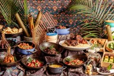 a table topped with lots of different types of food