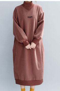 Autumn Fleece Dresses Loose Fall Dresses Casual Women Dresses Fall Dresses Casual, Fleece Sweaters, Autumn Dresses, Dresses Casual Fall, Fleece Dress, Women Long Sleeve Dress, Sleeve Women, Loose Style, Fleece Sweater