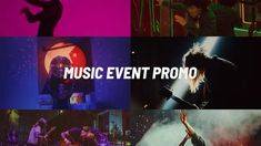 the music event prono logo is shown in four different colors and font styles, along with an image of a man performing on stage