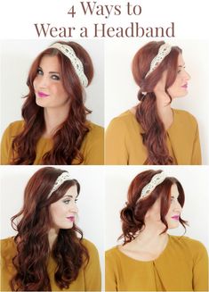 Ways To Wear Headbands, Ways To Wear A Headband, Headbands Hairstyles, Wear A Headband, Curly Hair Headband, Hairstyles Updo