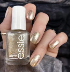 Essie Gold Nail Polish, The Blue Moon, Glitter Polish, Moon Halloween, Gold Nail Polish, Gold Nail, Halloween This Year, Beauty Inspo