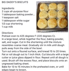 the recipe for biscuits is shown in an article about how to make biscuits