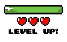 an old school computer game with the words level up