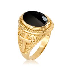 Ring Finger, Black Onyx, Gold Black