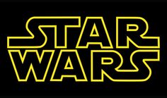 the star wars logo is shown in yellow and black on a black background with an orange outline