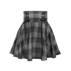 High Waist Plaid Lace Up Skirt High Waist Plaid Pleated Skirt, Gray High-waist Lined Mini Skirt, Gray High Waist Lined Mini Skirt, High Waist Gray Lined Mini Skirt, Closet Redesign, Grunge Harajuku, Grey Plaid Skirt, Dark Grey Skirt, Preppy Mode