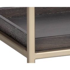 a close up view of the metal frame and wood top on a bed headboard