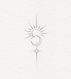 the number three is drawn in black ink on white paper with a sun behind it