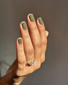 Nail Art Vert, Cute Short Nails, September Nails, Dream Nails, Fancy Nails