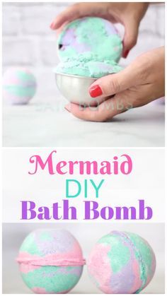 mermaid diy bath bomb is an easy and fun activity for kids to do at home