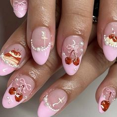 Romantic Nails, Nail Art Set, Nail Idea, Almond Nail, Nail Forms, Nail Patterns, Oval Nails, Manicure Y Pedicure, Nails Inspo