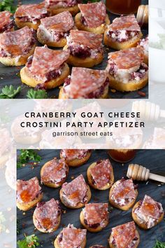 cranberry goat cheese and prosciutto party appetizer