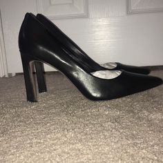 Brand New Never Worn. Vince Camuto Sariela Black Heel. Size 9.5 Medium. Almond Toe Heels With 4-inch Heel For Night Out, Black Block Heels With 4-inch Heel For Office, Block Heels With 4-inch Heel For Night Out, Black Round Toe Heels For Office, Chic High Heel Block Heels For Office, Chic High Heel Workwear Heels, Chic High Heel Shoes For Work, Chic High Heel Heels For Work, Chic High Heeled Block Heels For Office