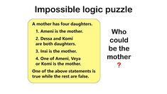 an image of a mother and her child with the words impossible to go puzzles